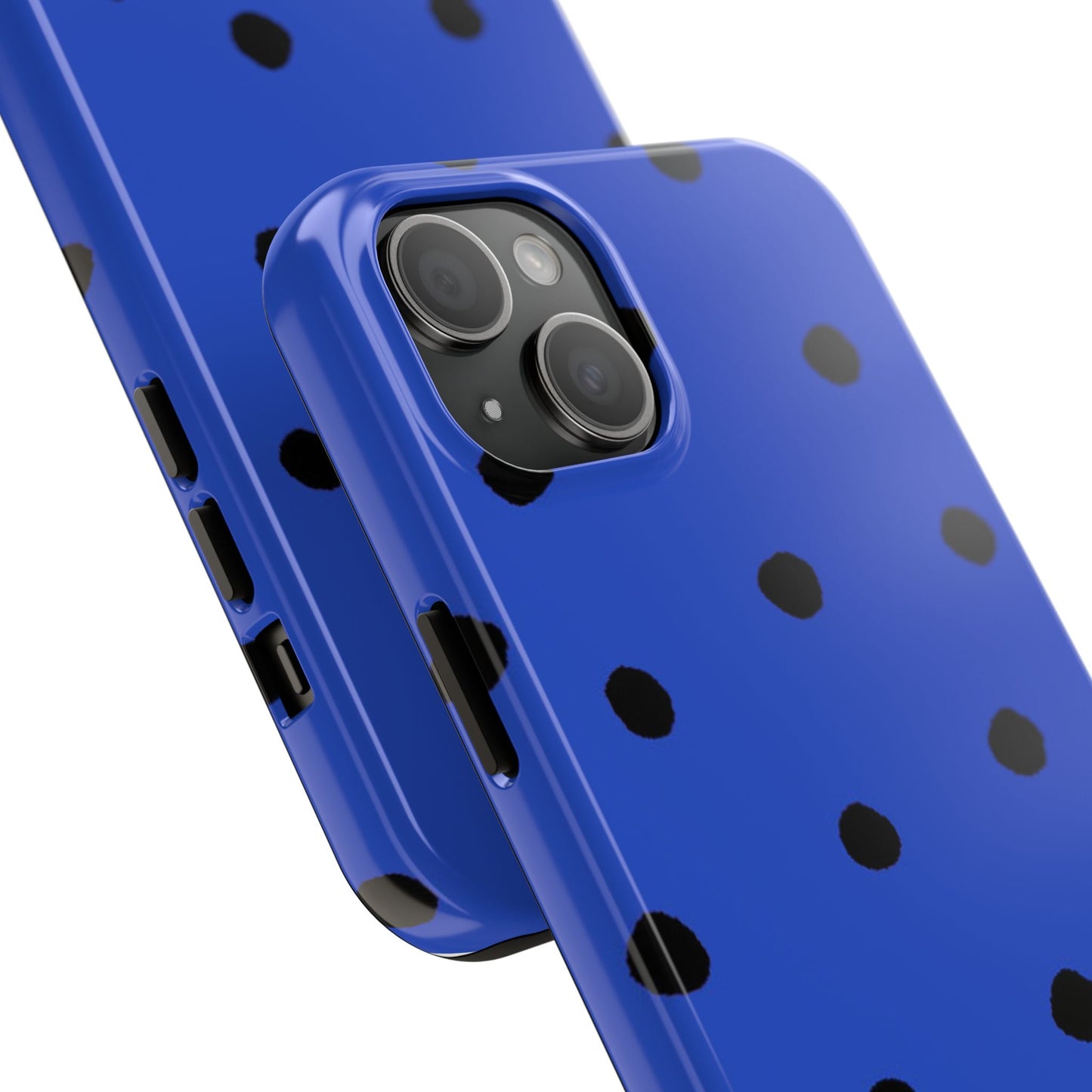 Dinky Dots Blue / Black Phone Case