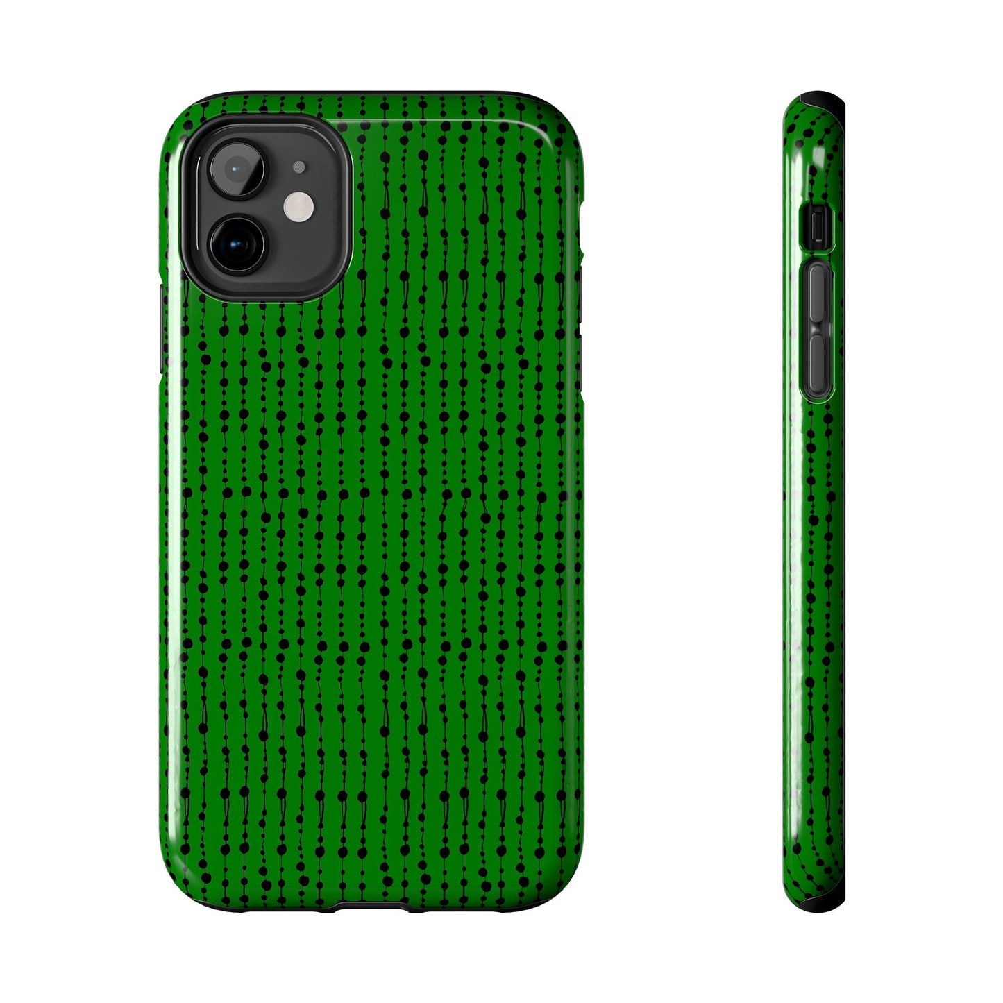Beaded Curtain Green / Black Phone Case