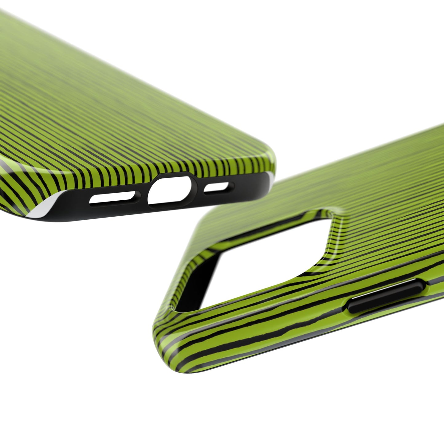 Quirky Pin Stripe Green / Black Phone Case