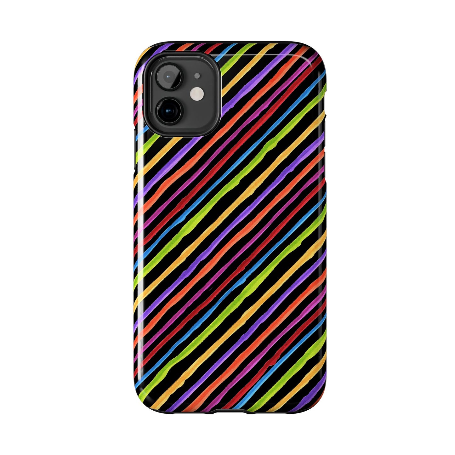 Quirky Bias Stripe Black Phone Case