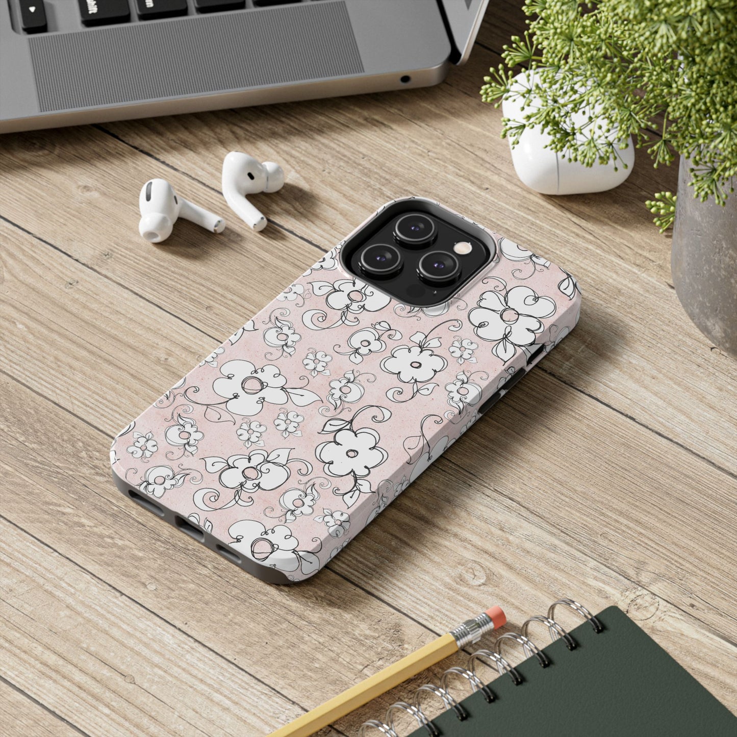 Lady Flowers Paris Pink Phone Case