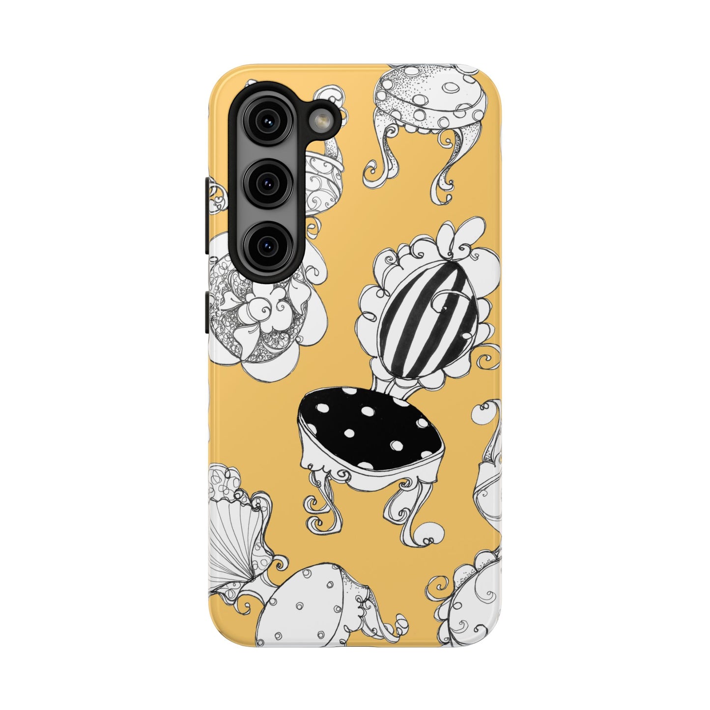 Bistro Chairs Yellow Phone Case