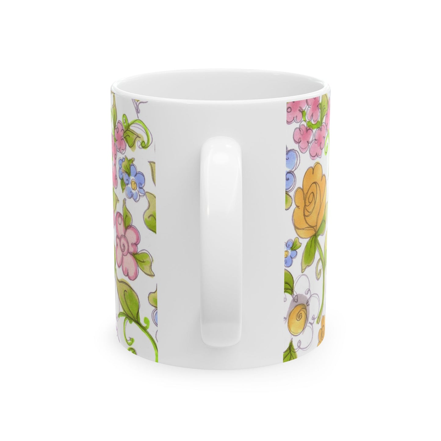 Flower Frolic White Cup