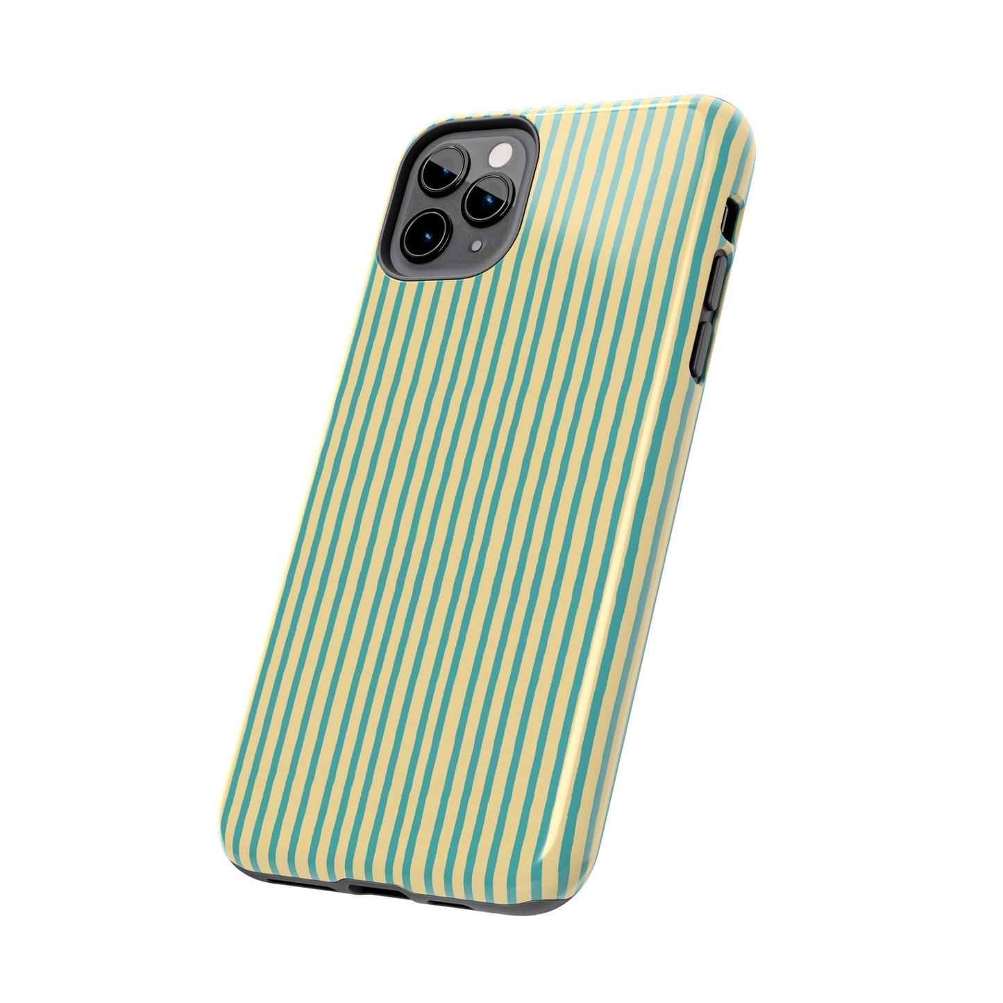 Stripe Yellow / Turquoise Phone Case