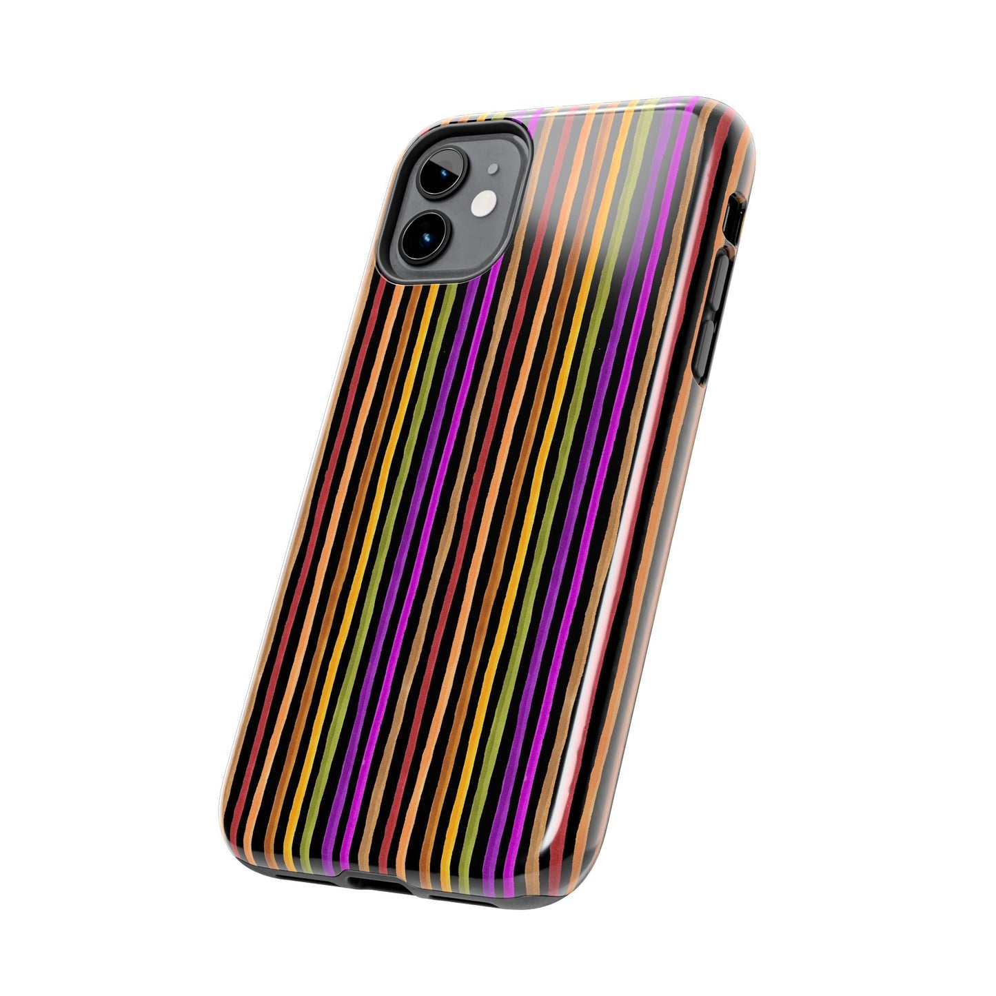 Spice Stripe Black Phone Case