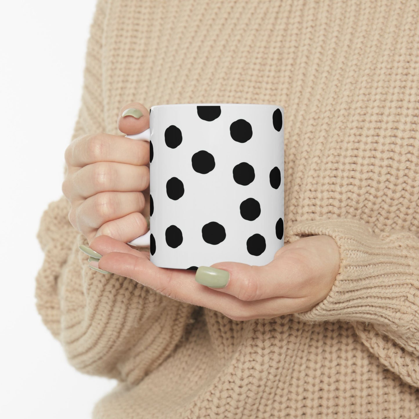 Jumbo Dots White / Black Cup