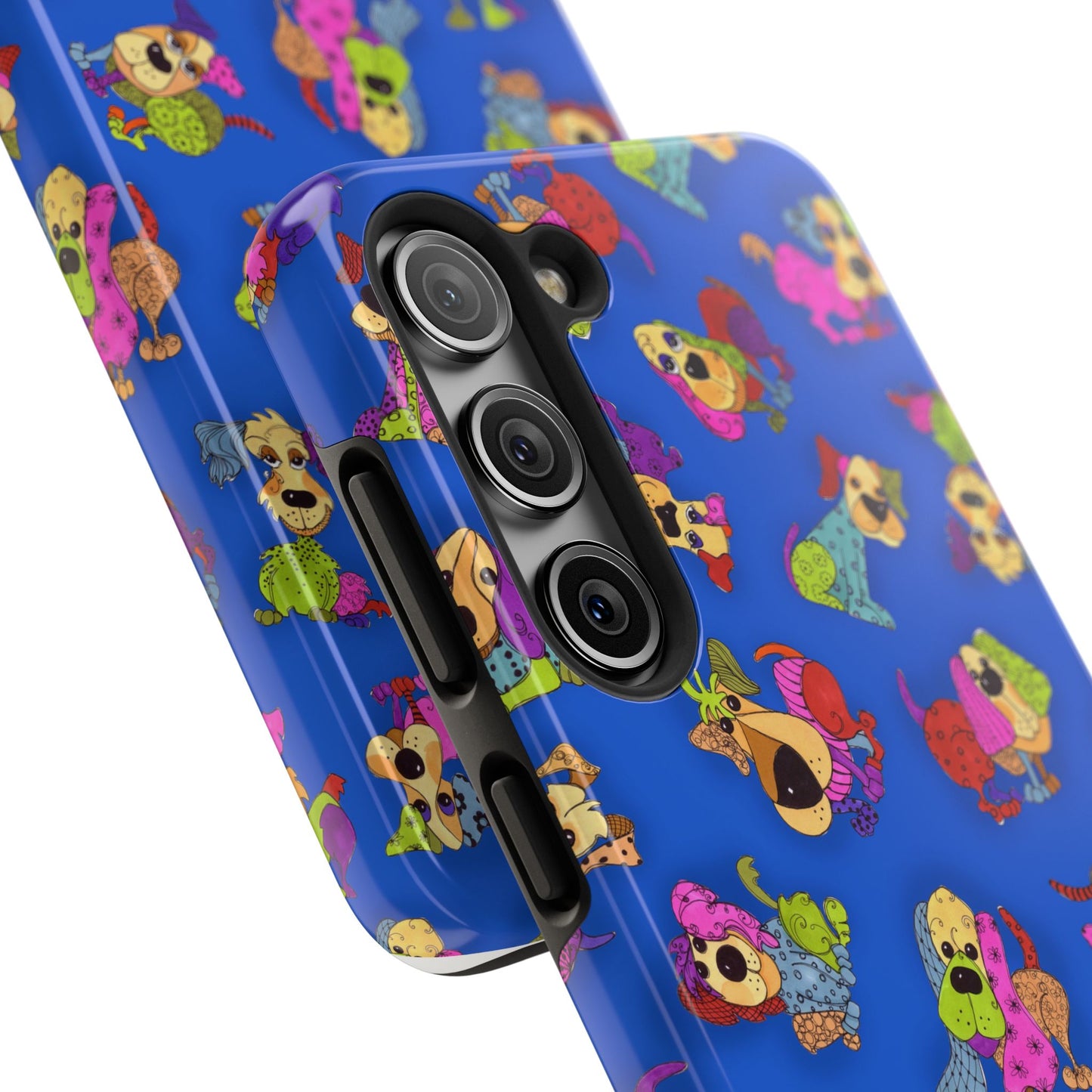 Tossed Happy Dogs Blue Phone Case