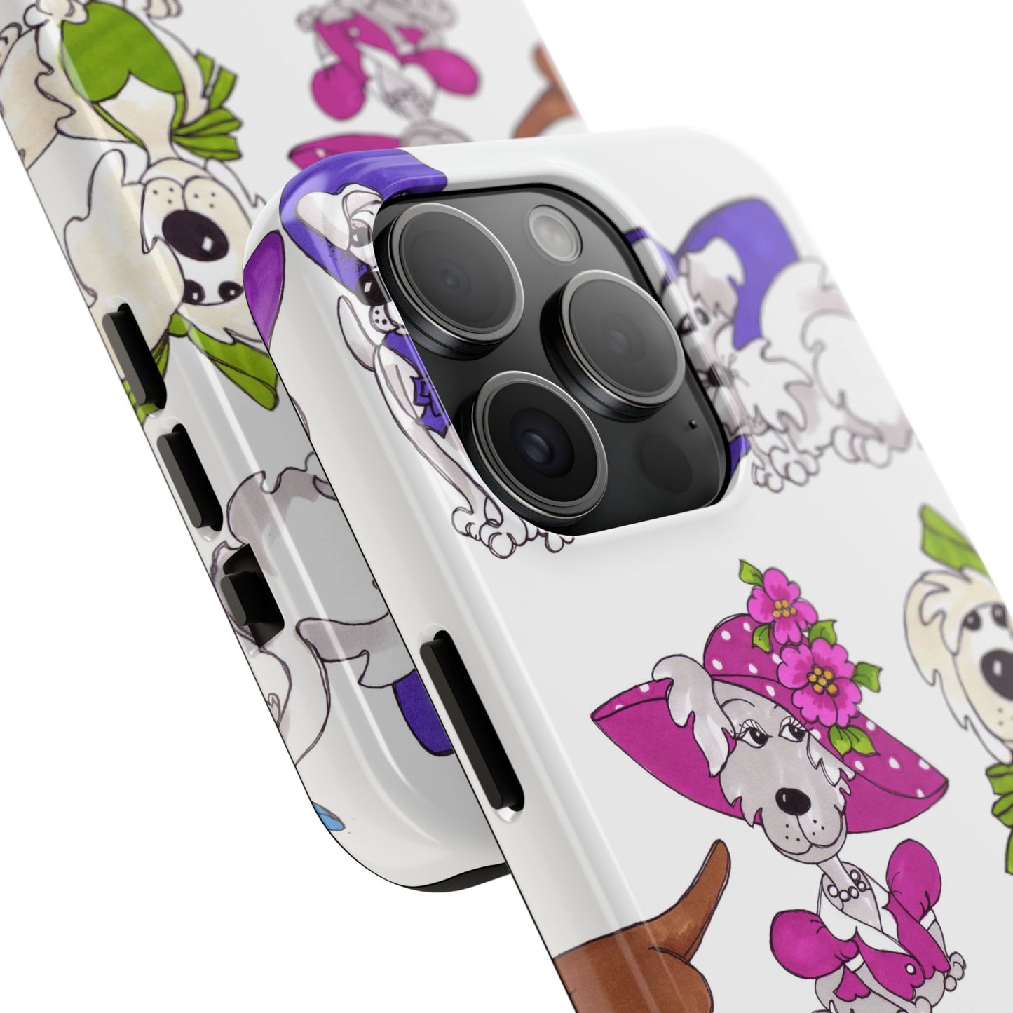 Fancy Dog Line Up White Phone Case