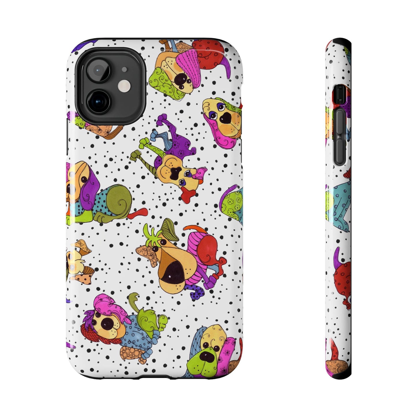 Tossed Happy Dogs White Phone Case