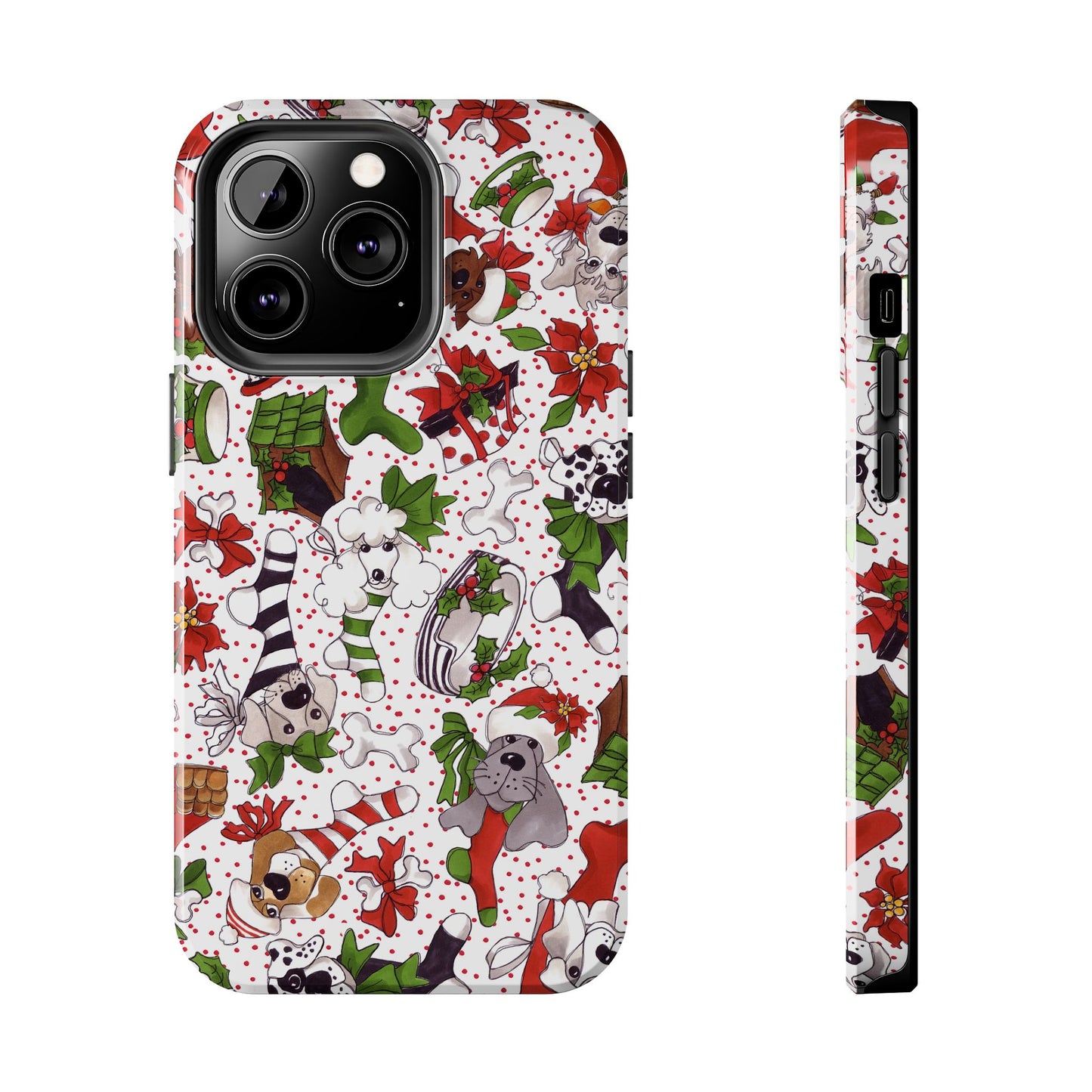 Holiday Fun Toss White / Red Phone Case