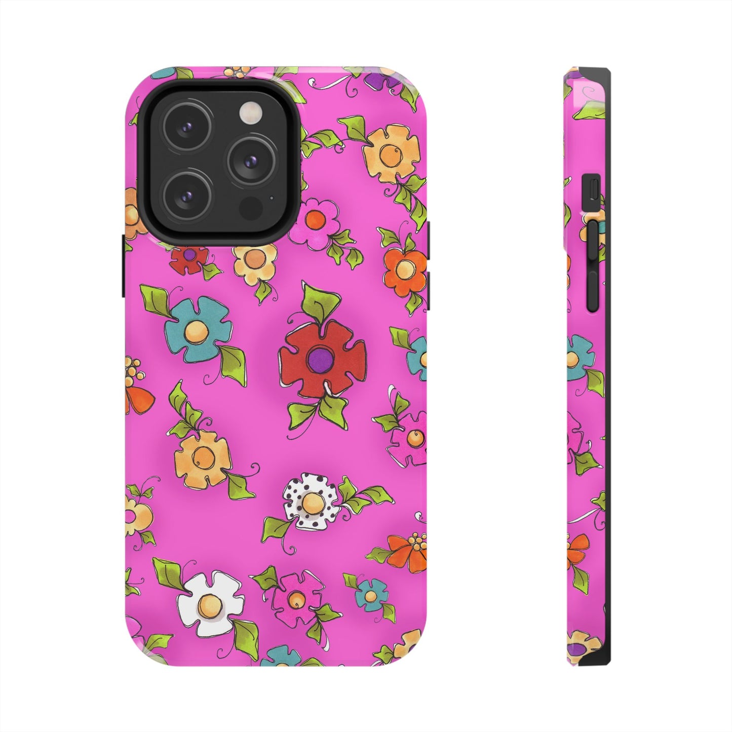 Happy Blooms Cerise Phone Case