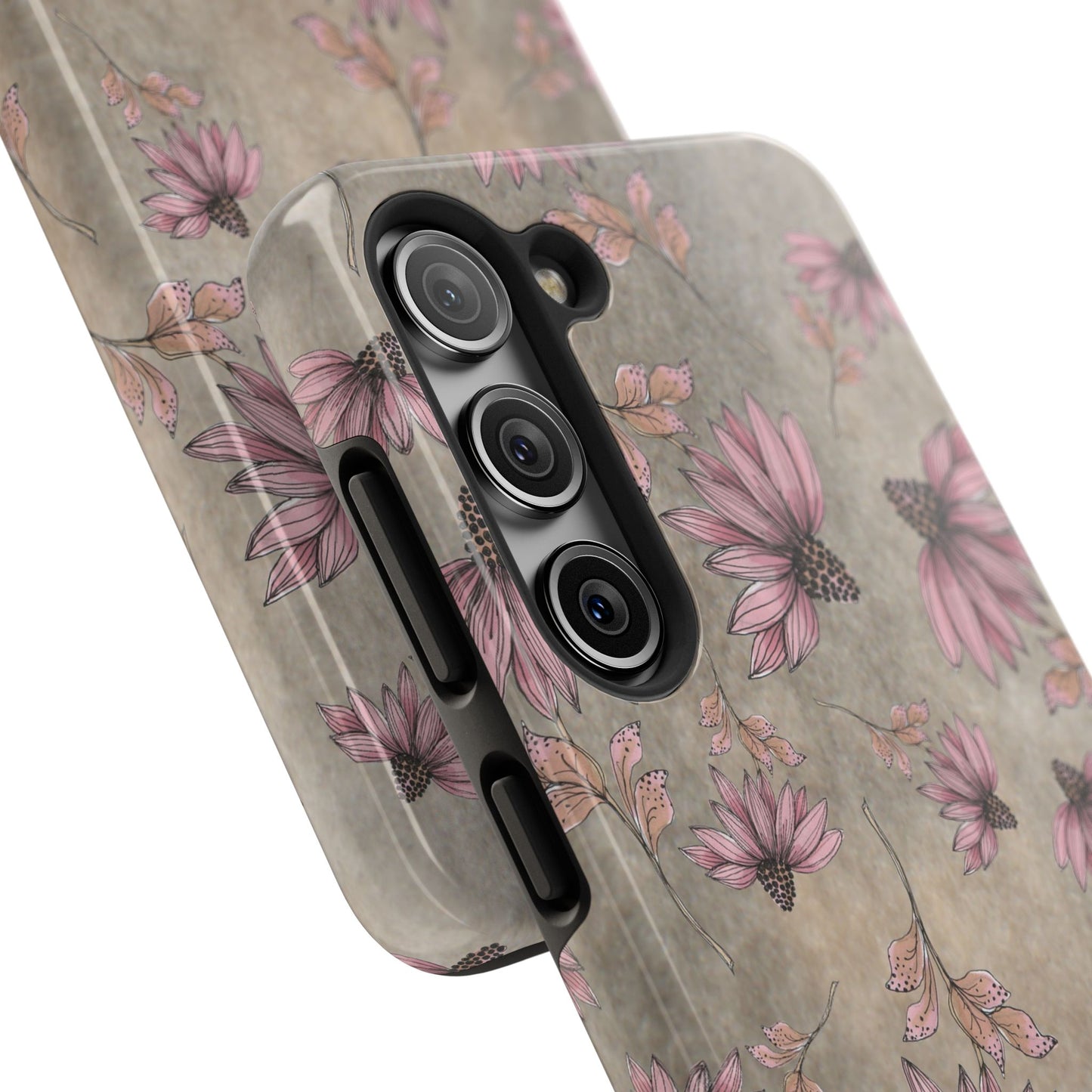 Wild Cone Flowers Taupe Marble Phone Case