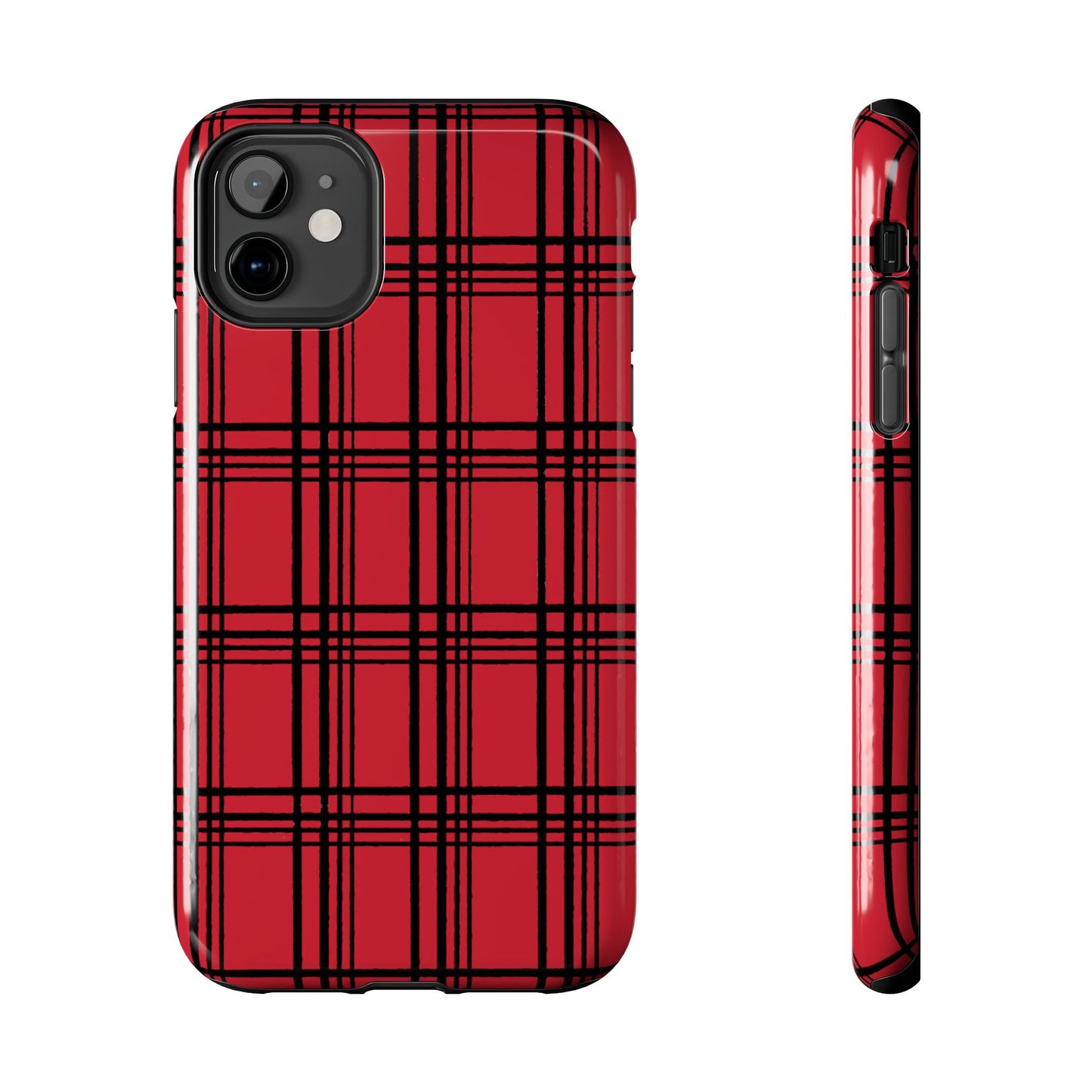 Glad Plaid Red / Black Phone Case