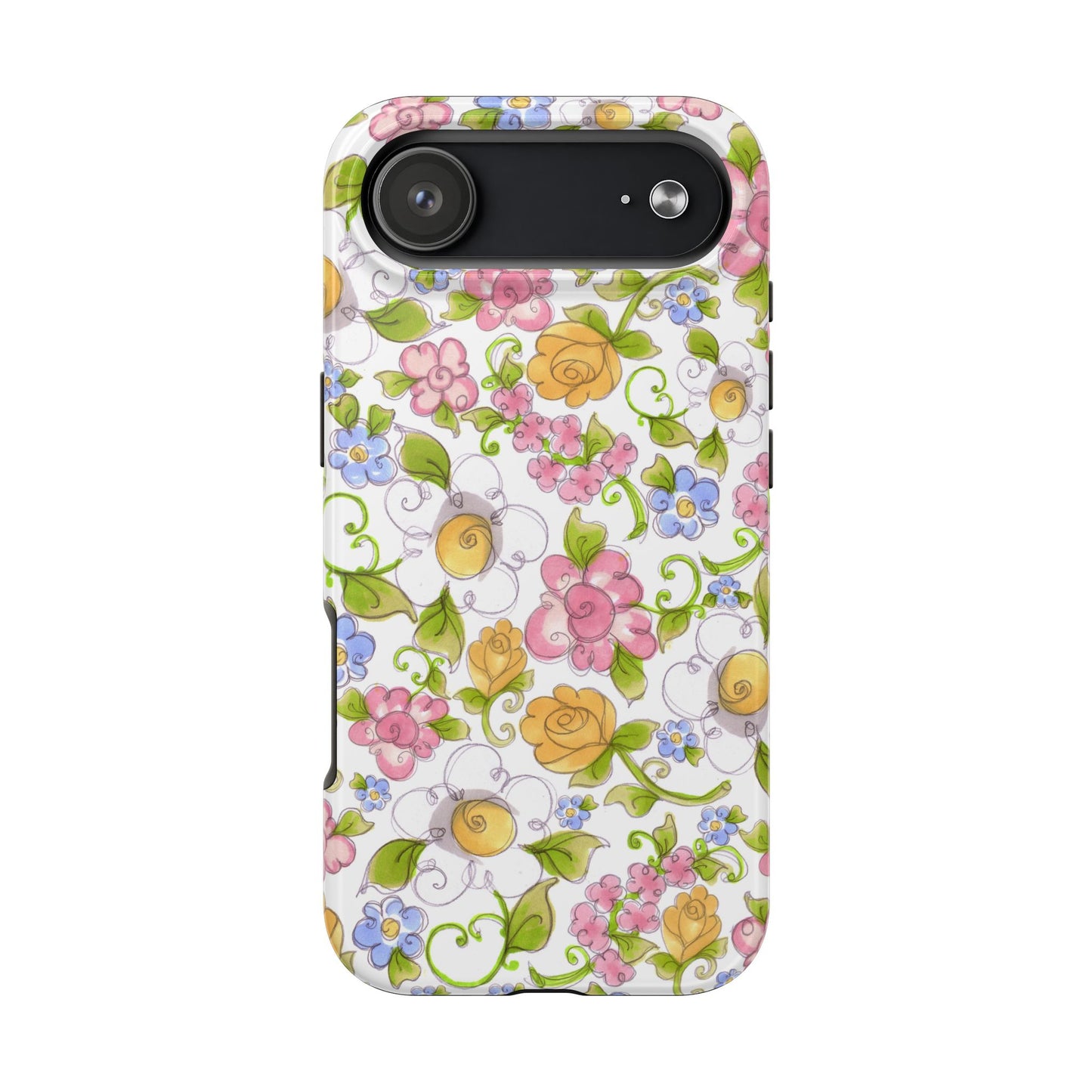Flower Frolic White Phone Case