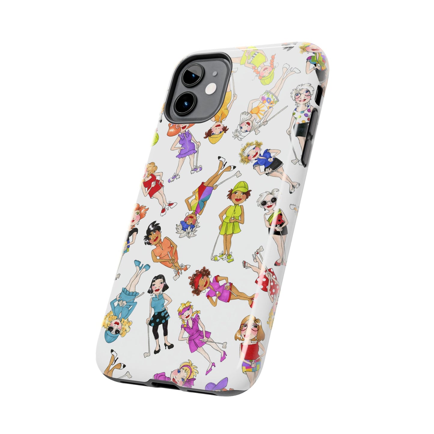 Tossed Golfer Girls White Phone Case
