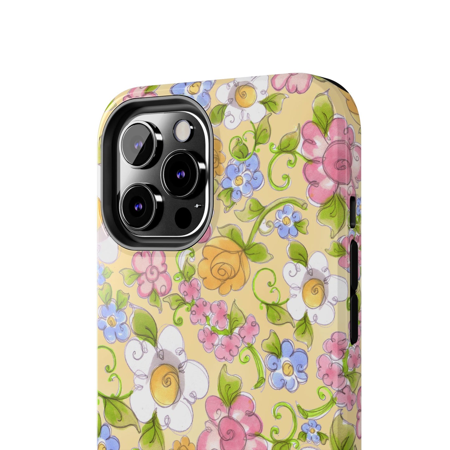 Flower Frolic Yellow Phone Case