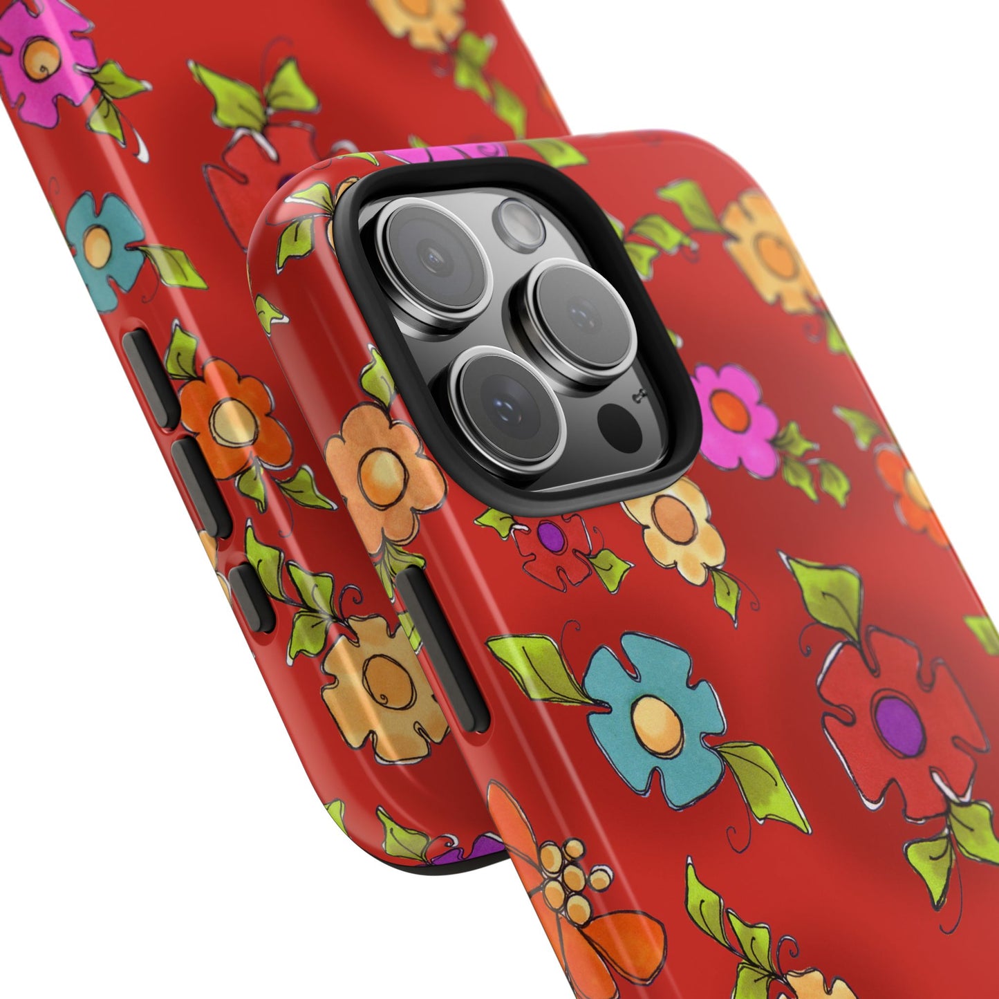 Happy Blooms Red Phone Case