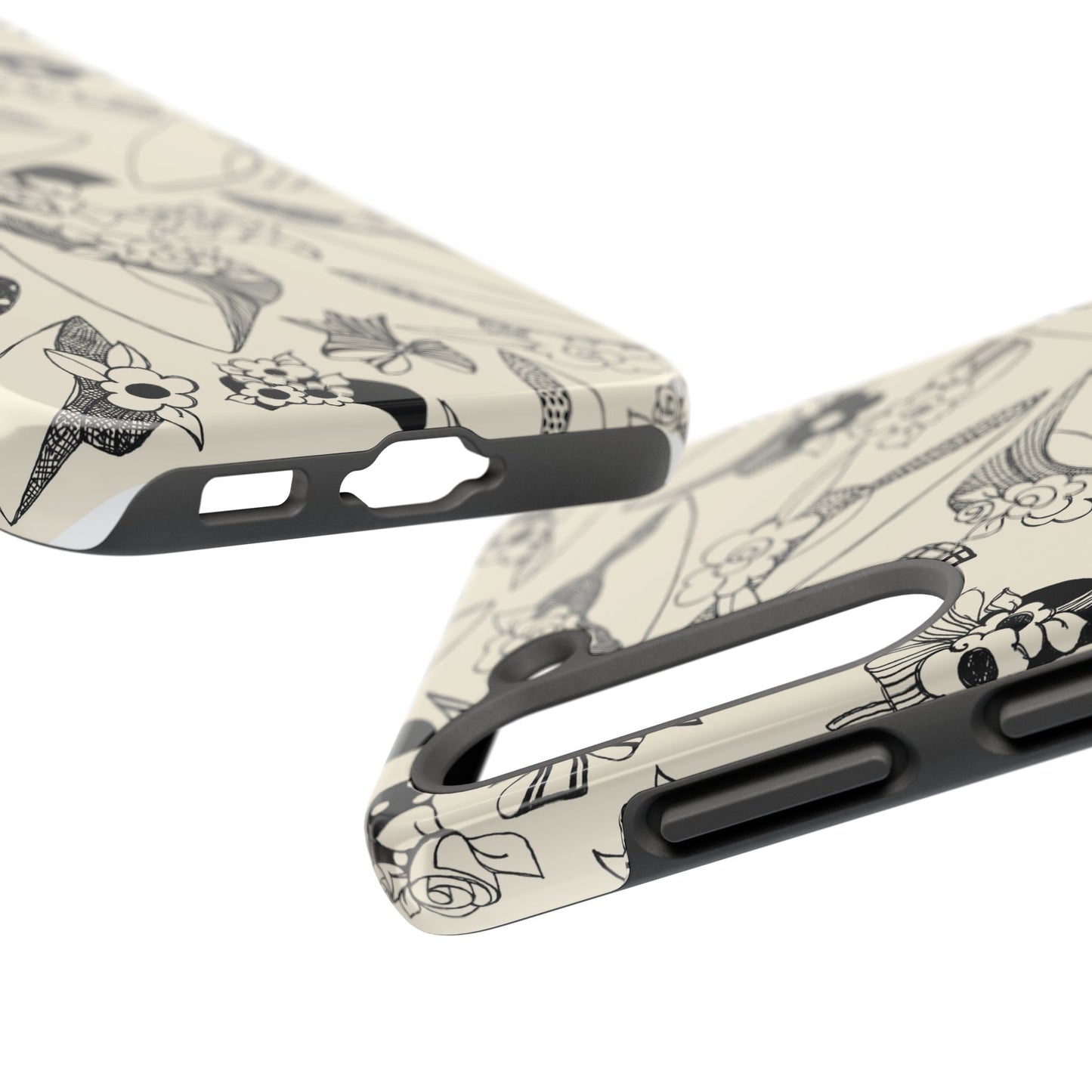 Millinery Ivory / Black Phone Case
