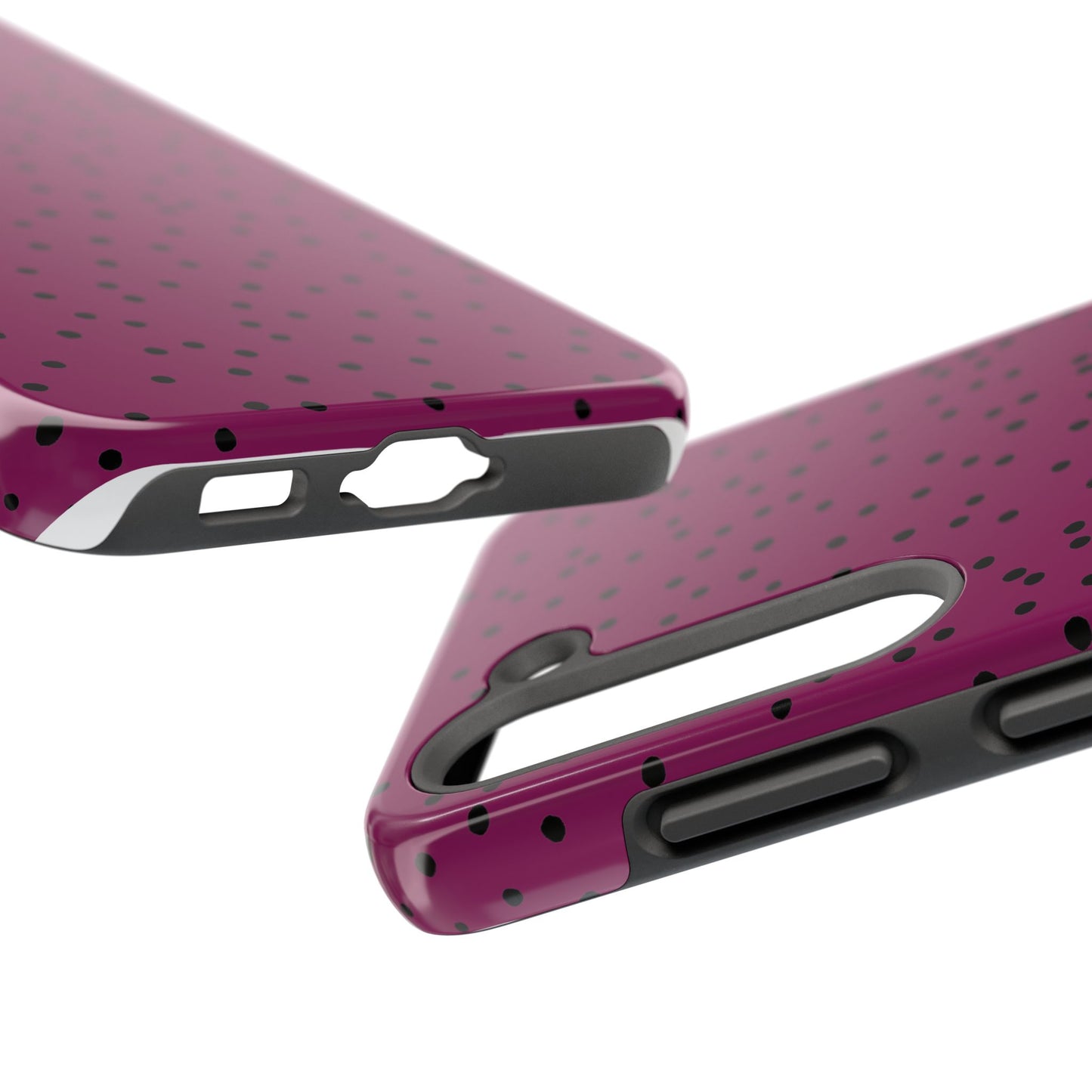Dinky Dots Burgundy / Black Phone Case