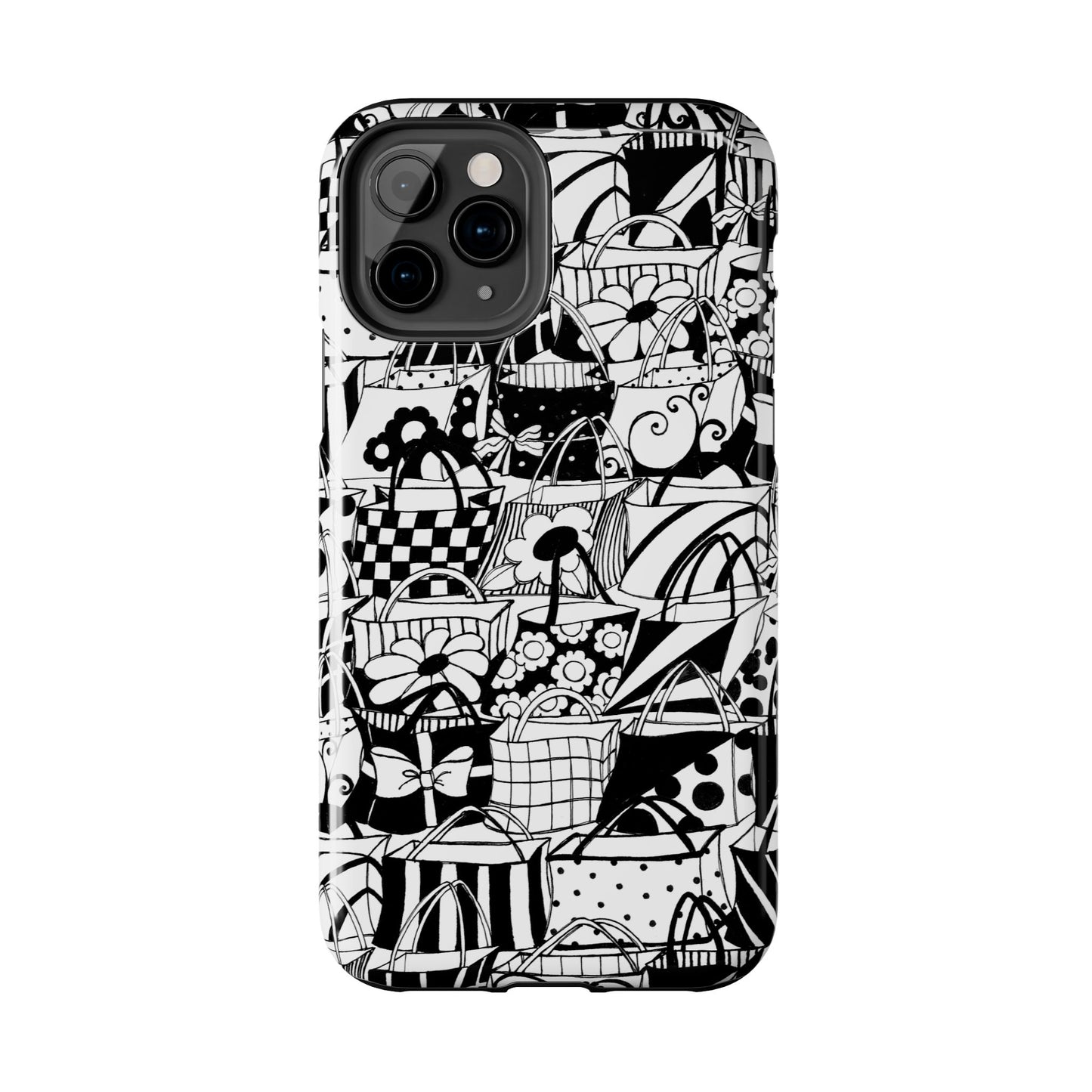 Totally Black / White Phone Case