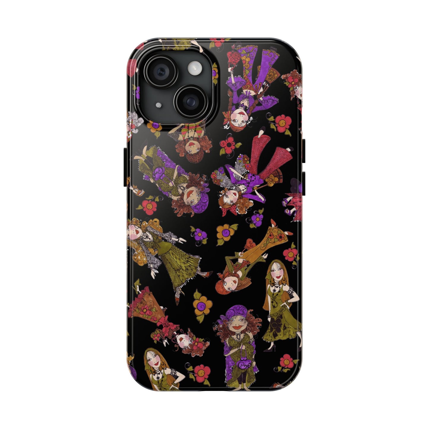 Tossed Gypsies Black Phone Case
