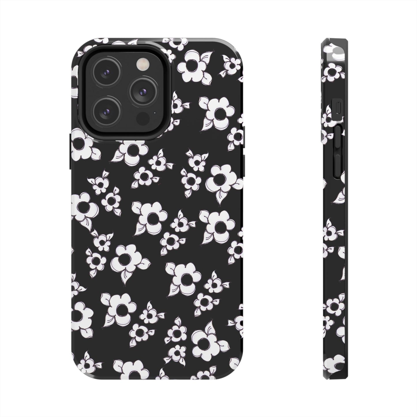 Daisy Cluster Black / White Phone Case