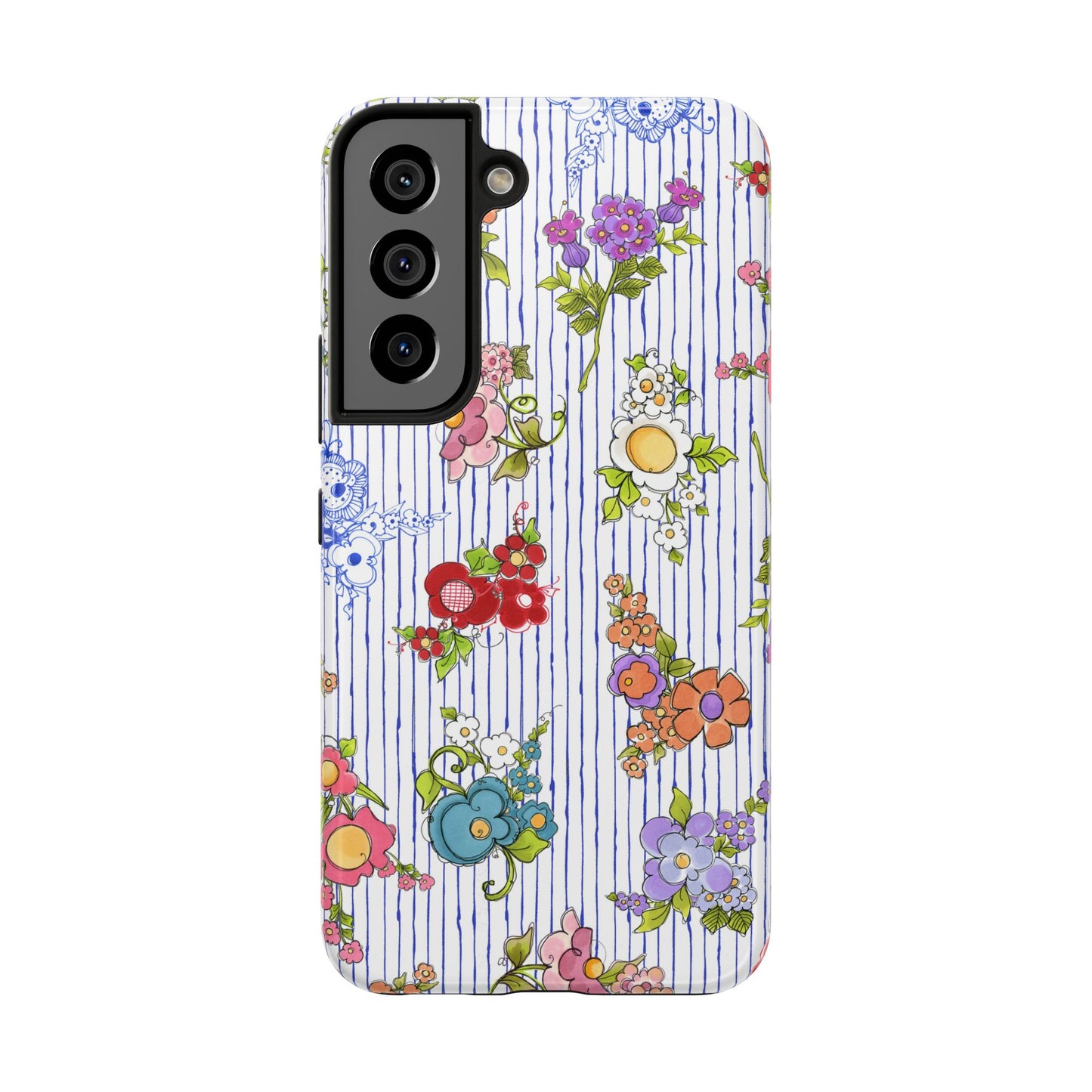 Mixed Bouquets Blue / White Phone Case