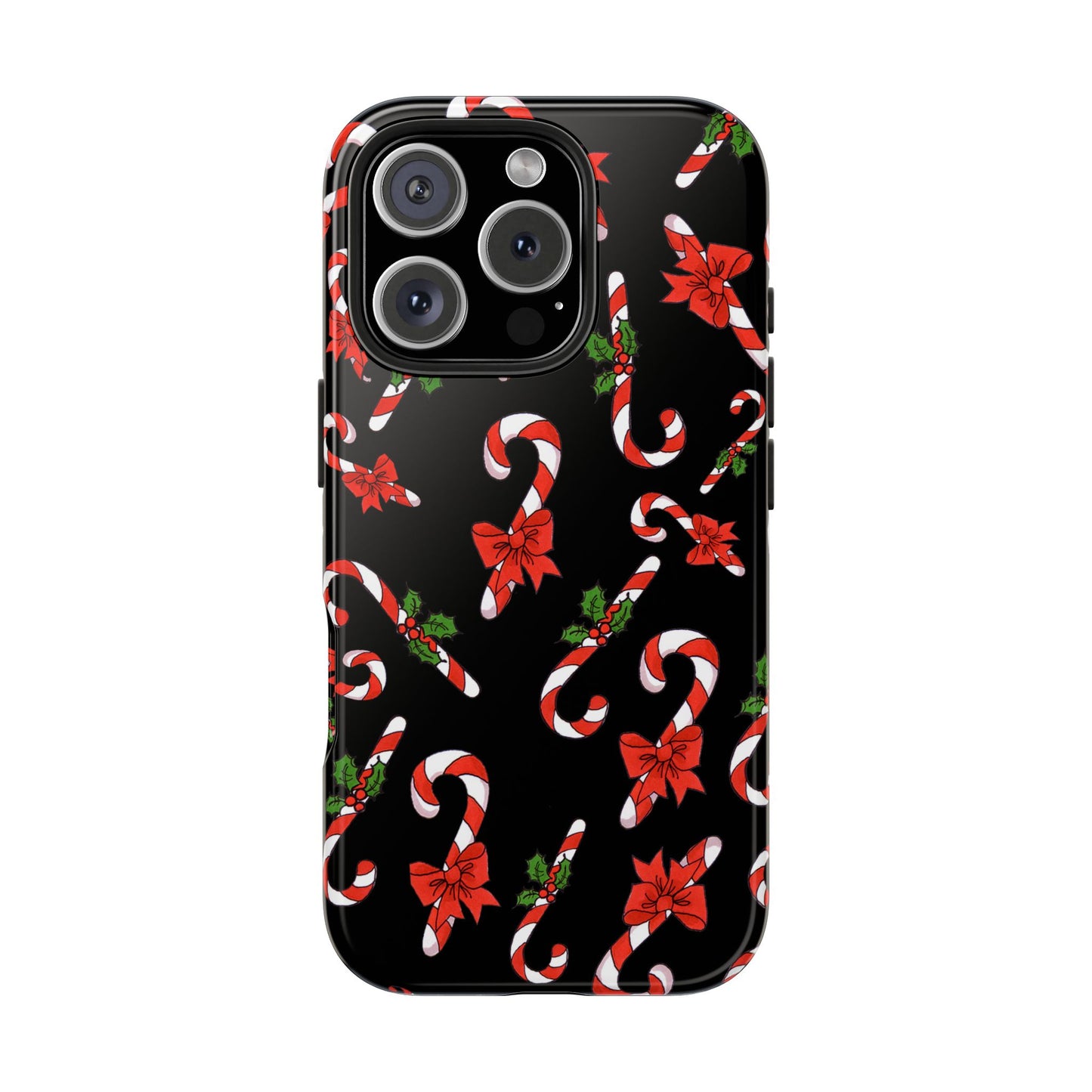Candy Cane Crowd Black Phone Case