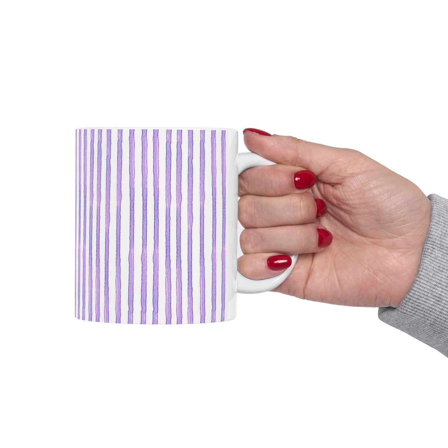 Candy Stripe White / Lilac Cup