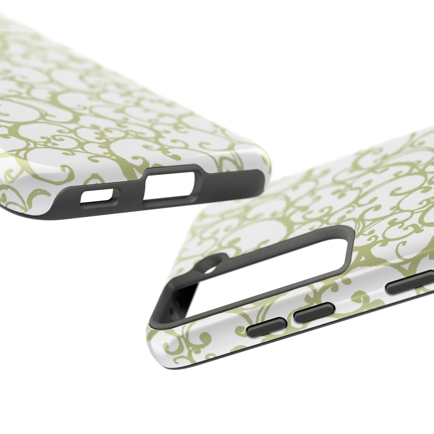 Scrollie White / Green Phone Case
