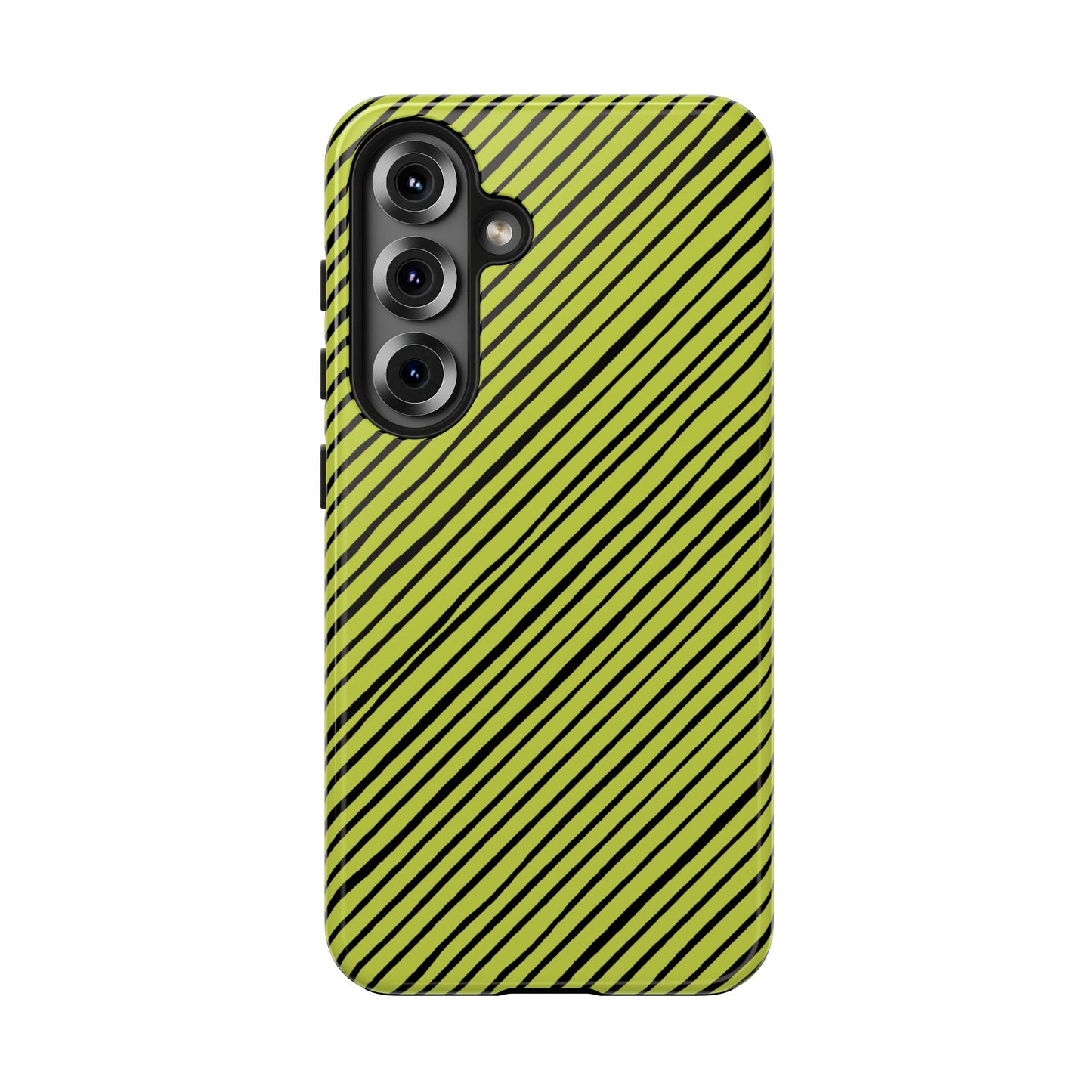 Quirky Bias Stripe Green / Black Phone Case