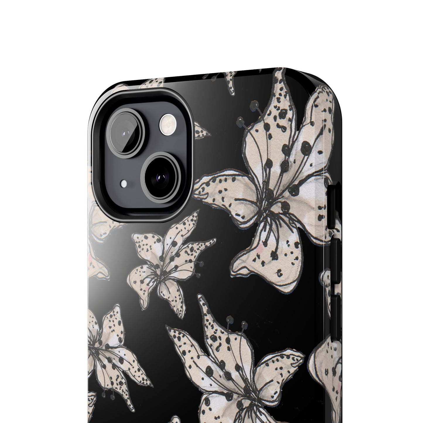 Spotted Lilies Black Phone Case