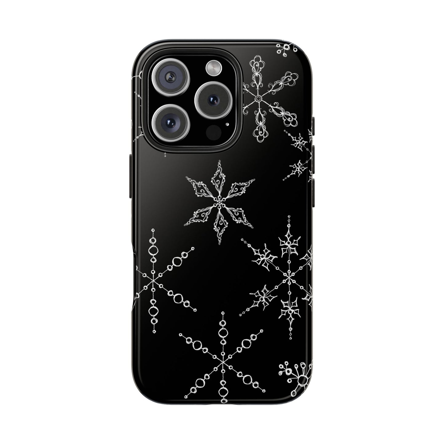 Snowflakes Black Phone Case
