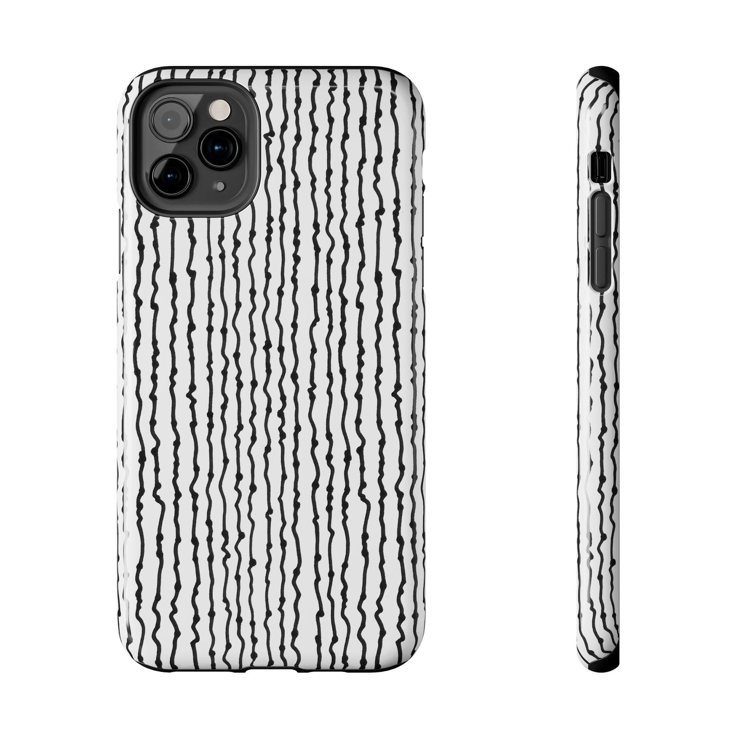 Faux Seersucker White / Black Phone Case