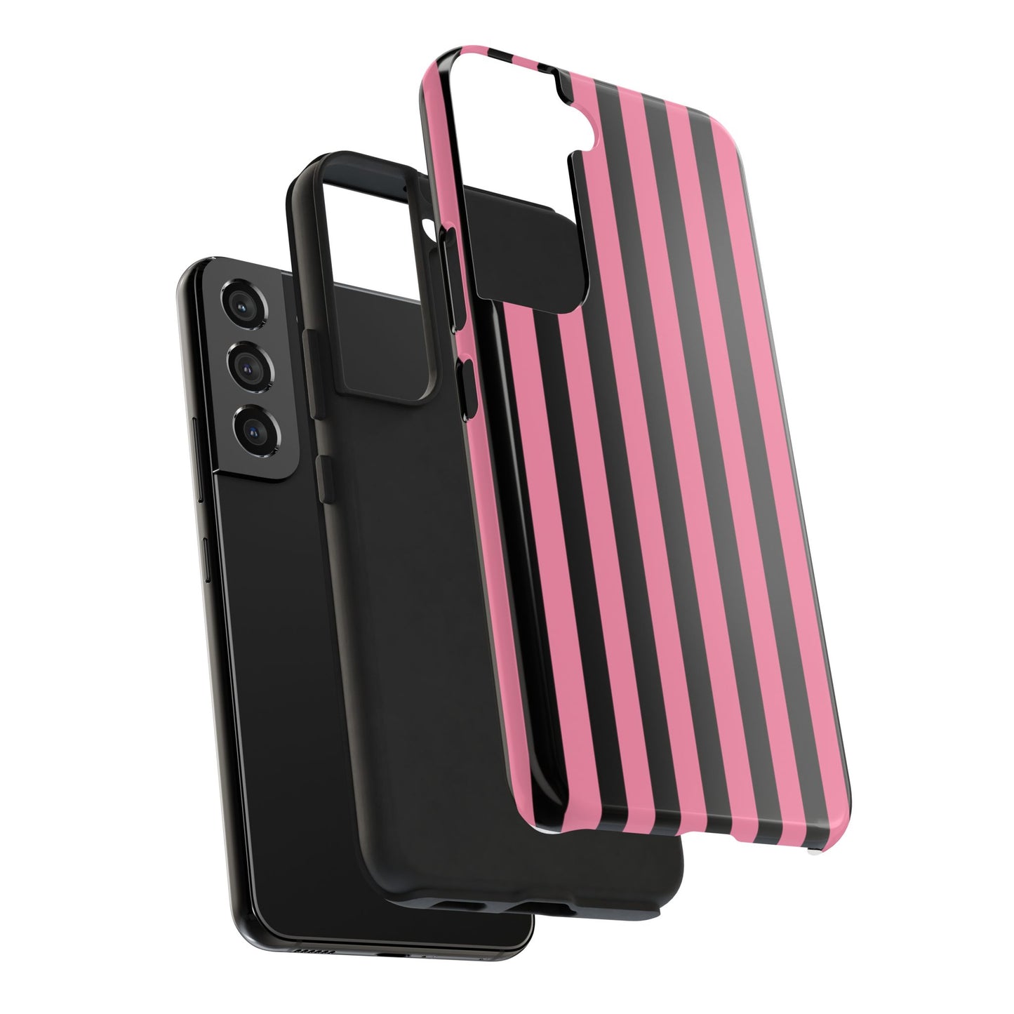Vertical Stripe Pink / Black Phone Case