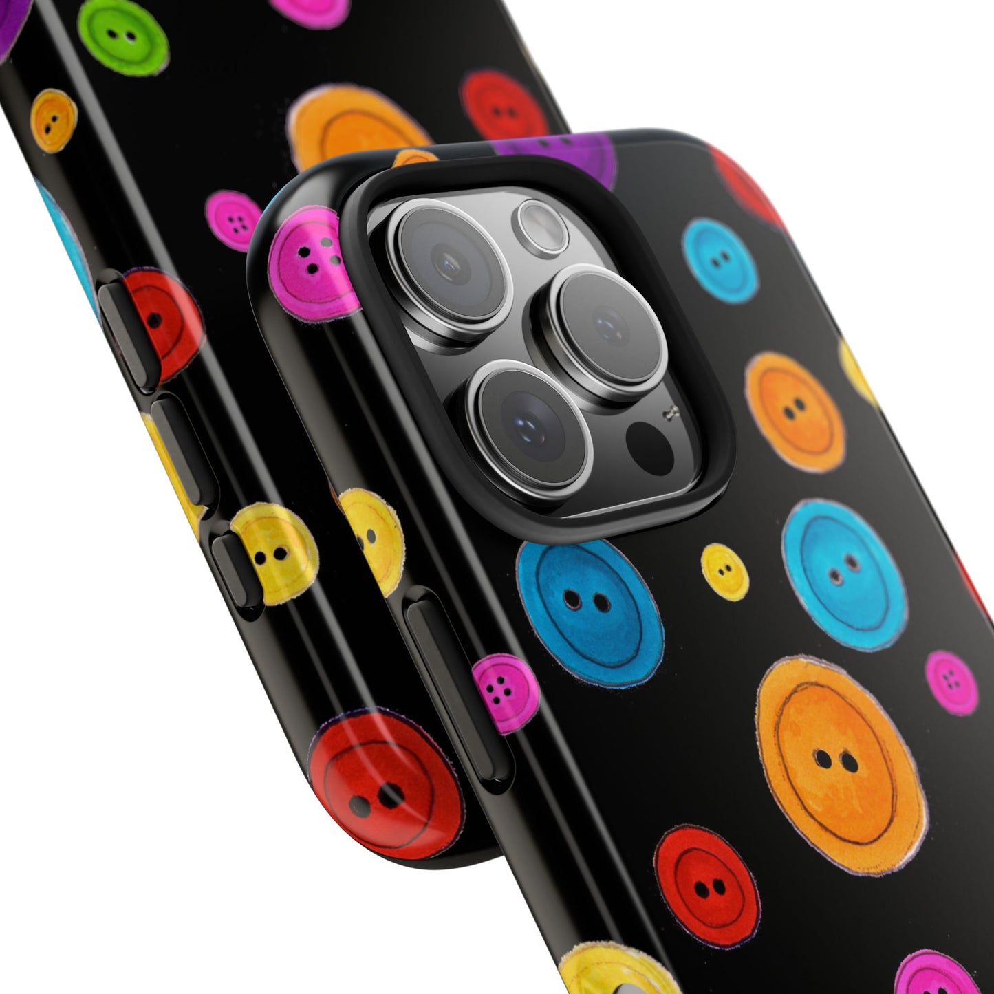 Button Dots Black Phone Case