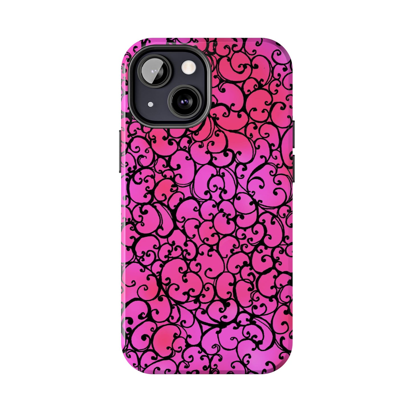 Scrollie Cerise / Black Phone Case