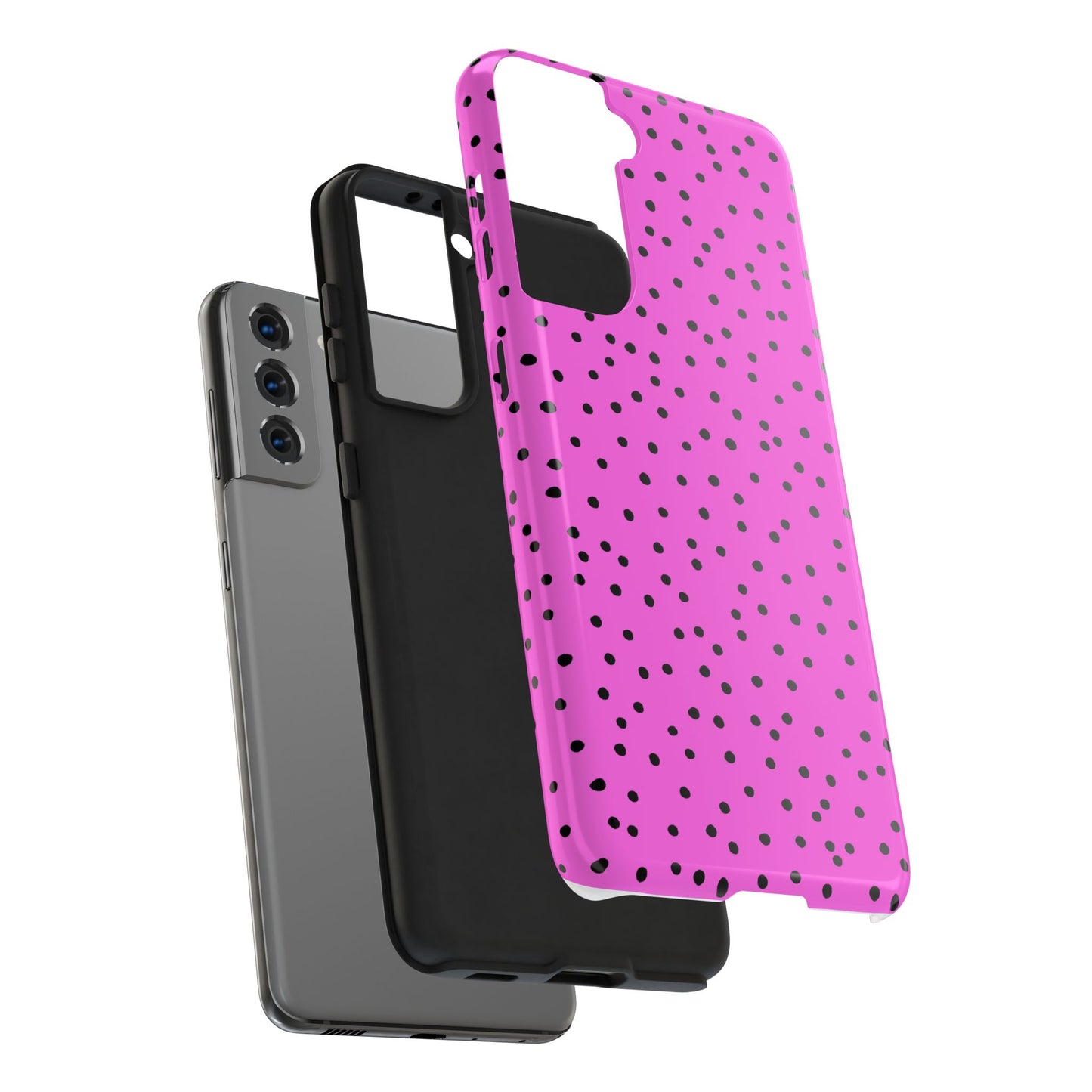 Dinky Dots Hot Pink / Black Phone Case
