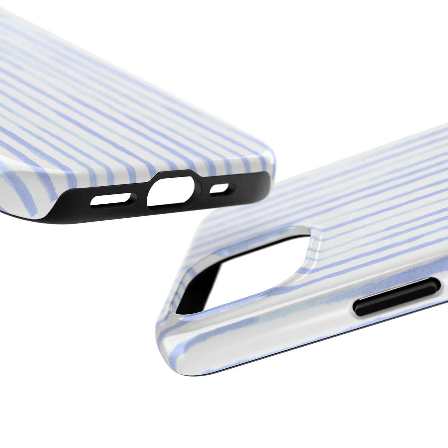 Happy Stripe White / Blue Phone Case