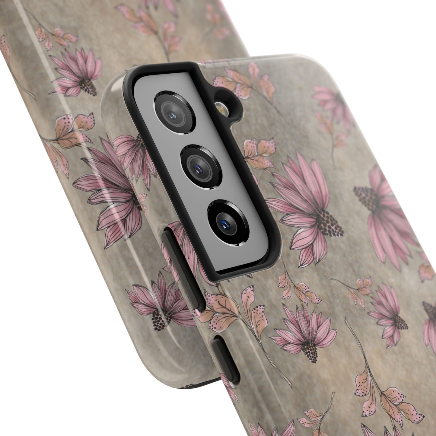 Wild Cone Flowers Taupe Marble Phone Case