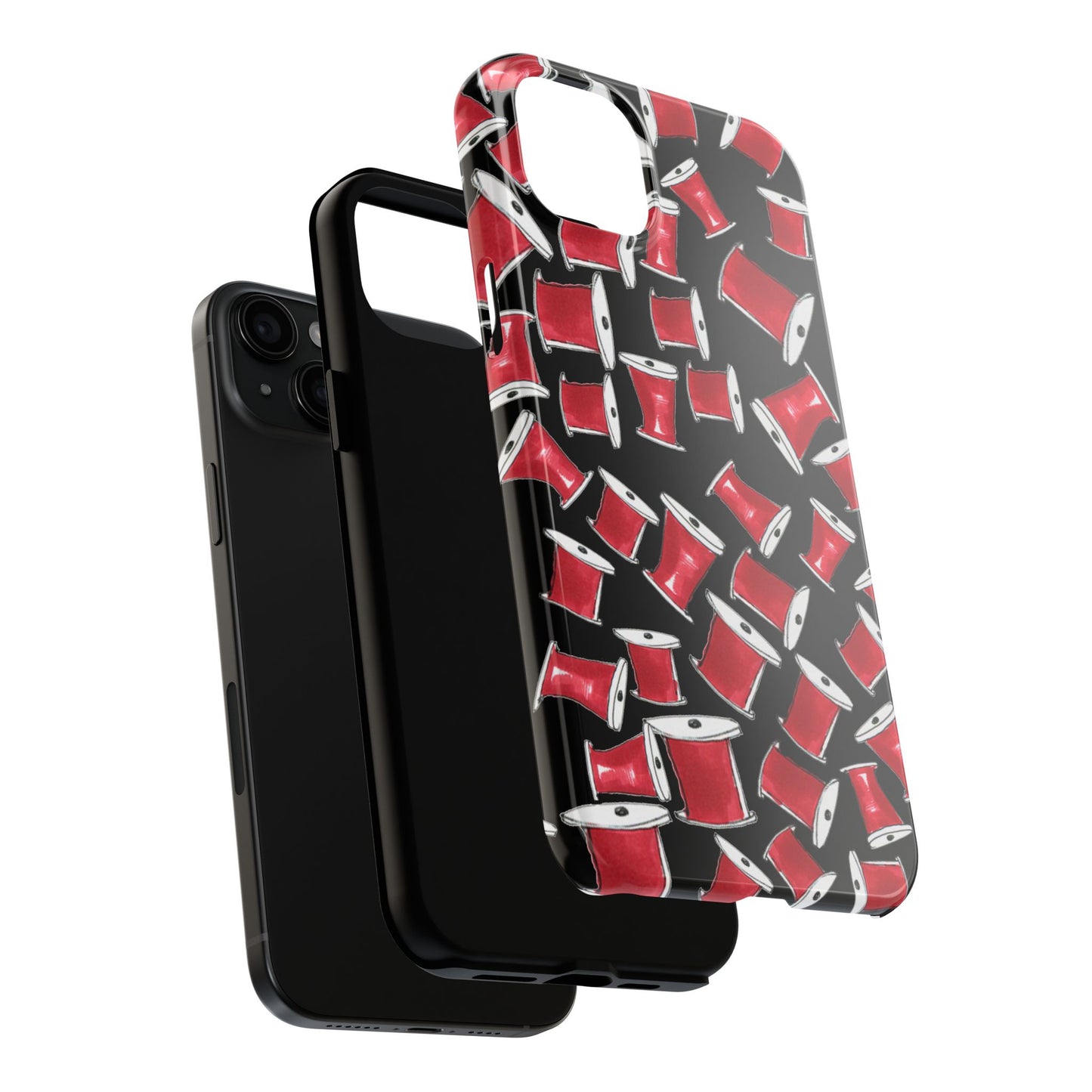 Red Thread Black Phone Case