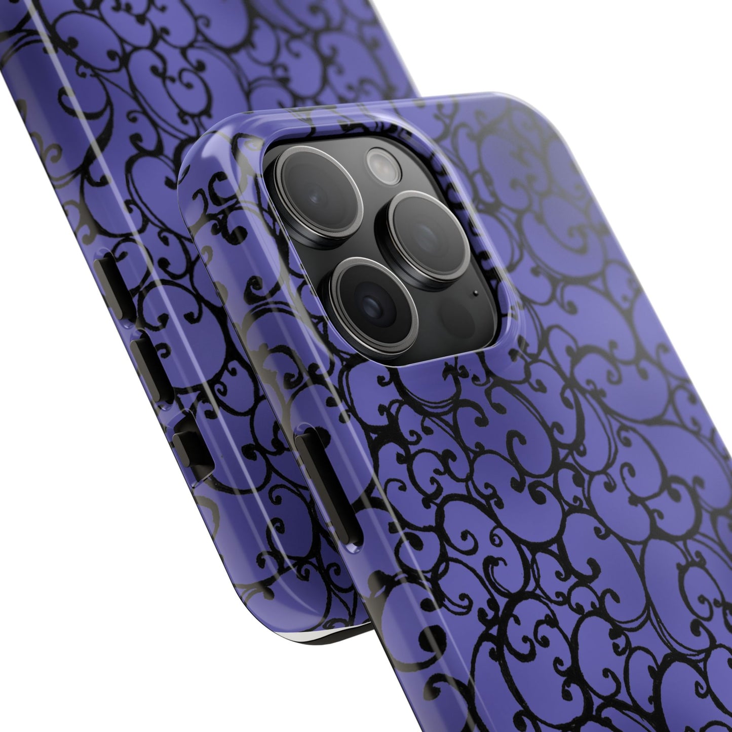 Scrollie Violet / Black Phone Case