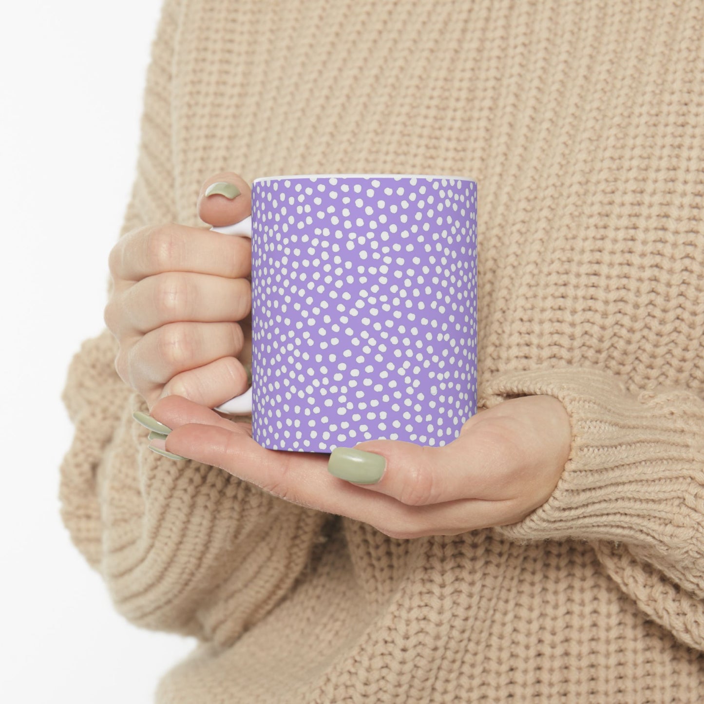 Bitty Dots Lilac / White Cup