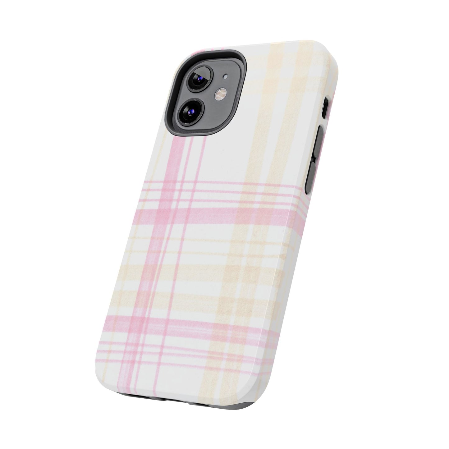 Flower Model Plaid Phone Case