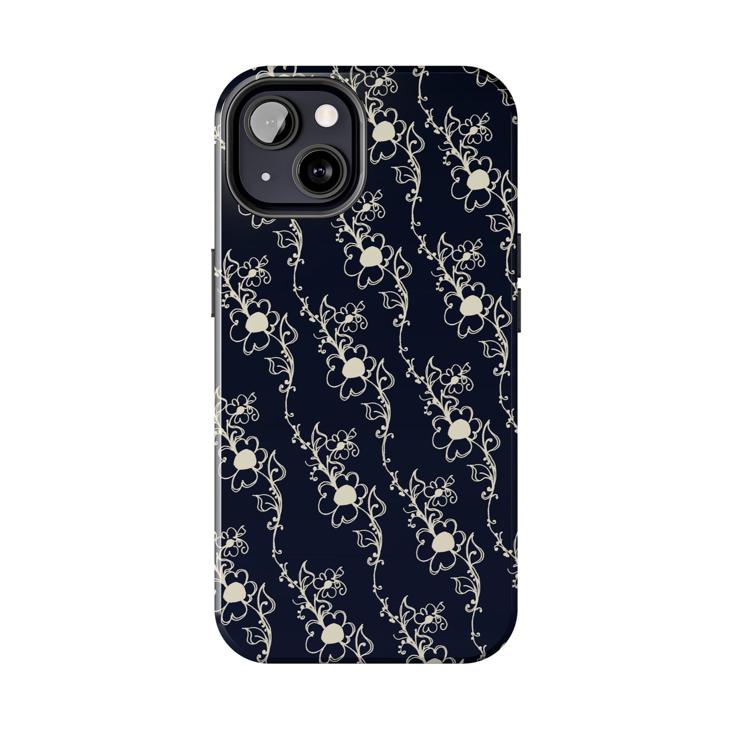 Diagonal Daisies Black / Ivory Phone Case