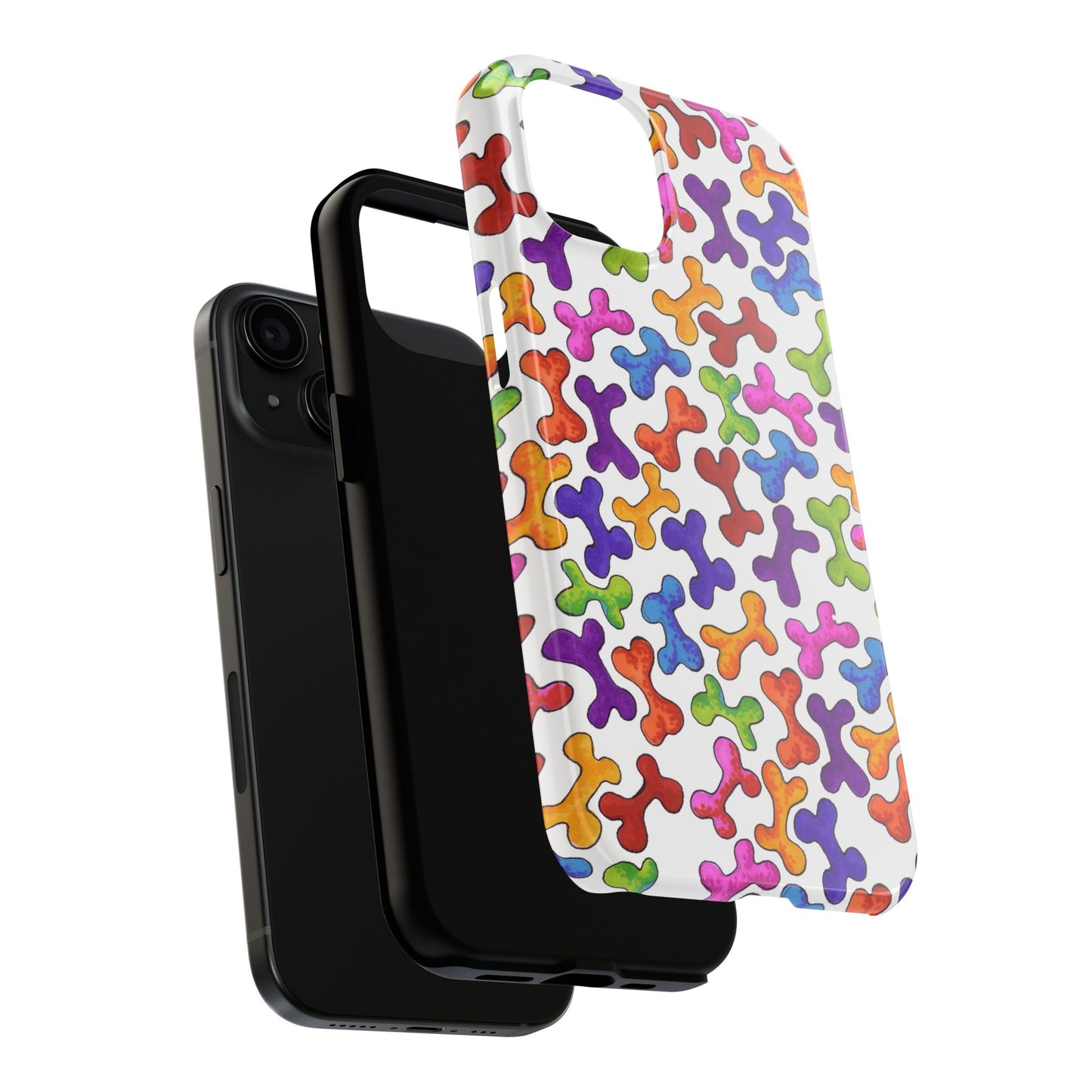 Fancy Bones White / Multi Phone Case