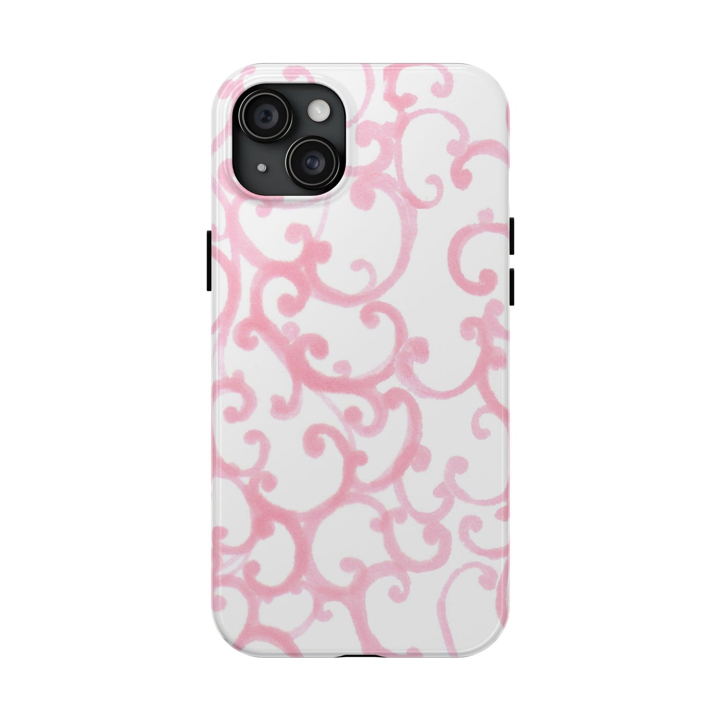 Scrollie White / Pink Phone Case