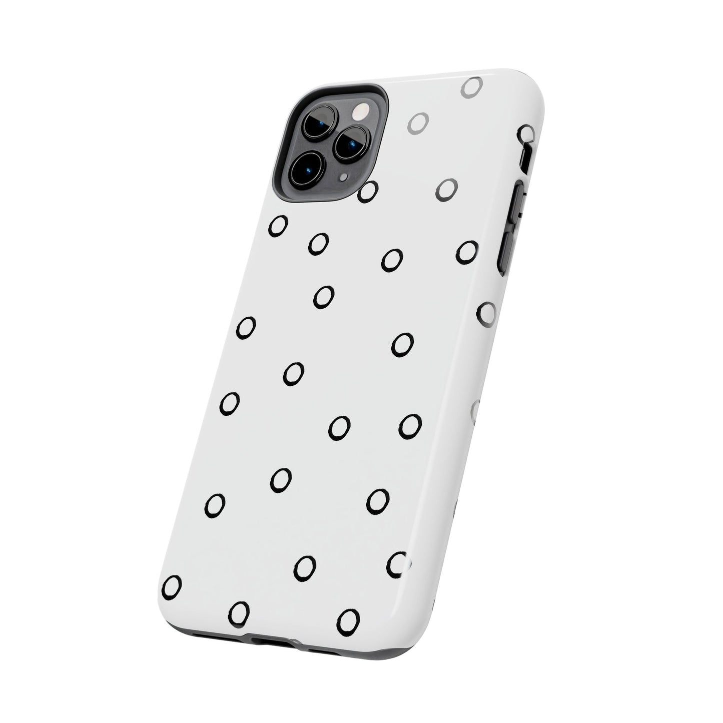 Open Dots White / Black Phone Case