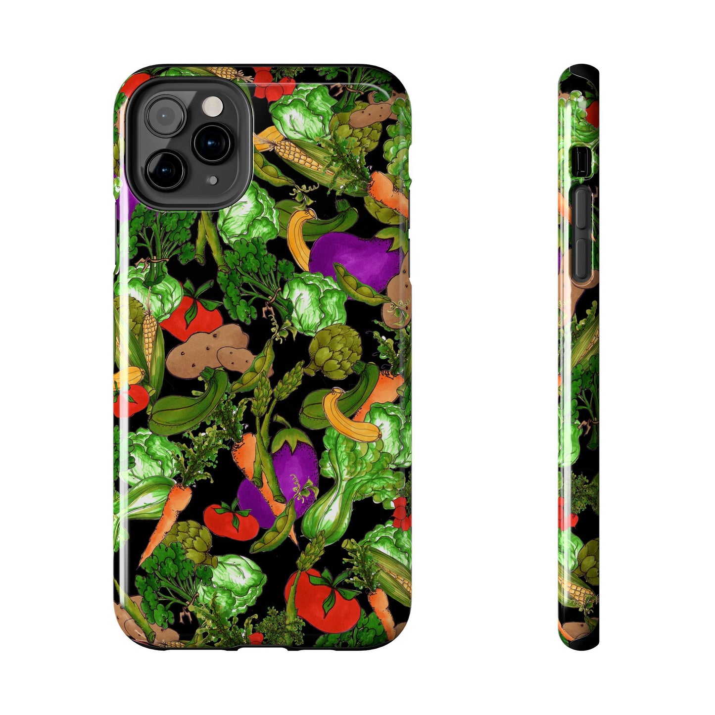 Veggie Jungle Black Phone Case