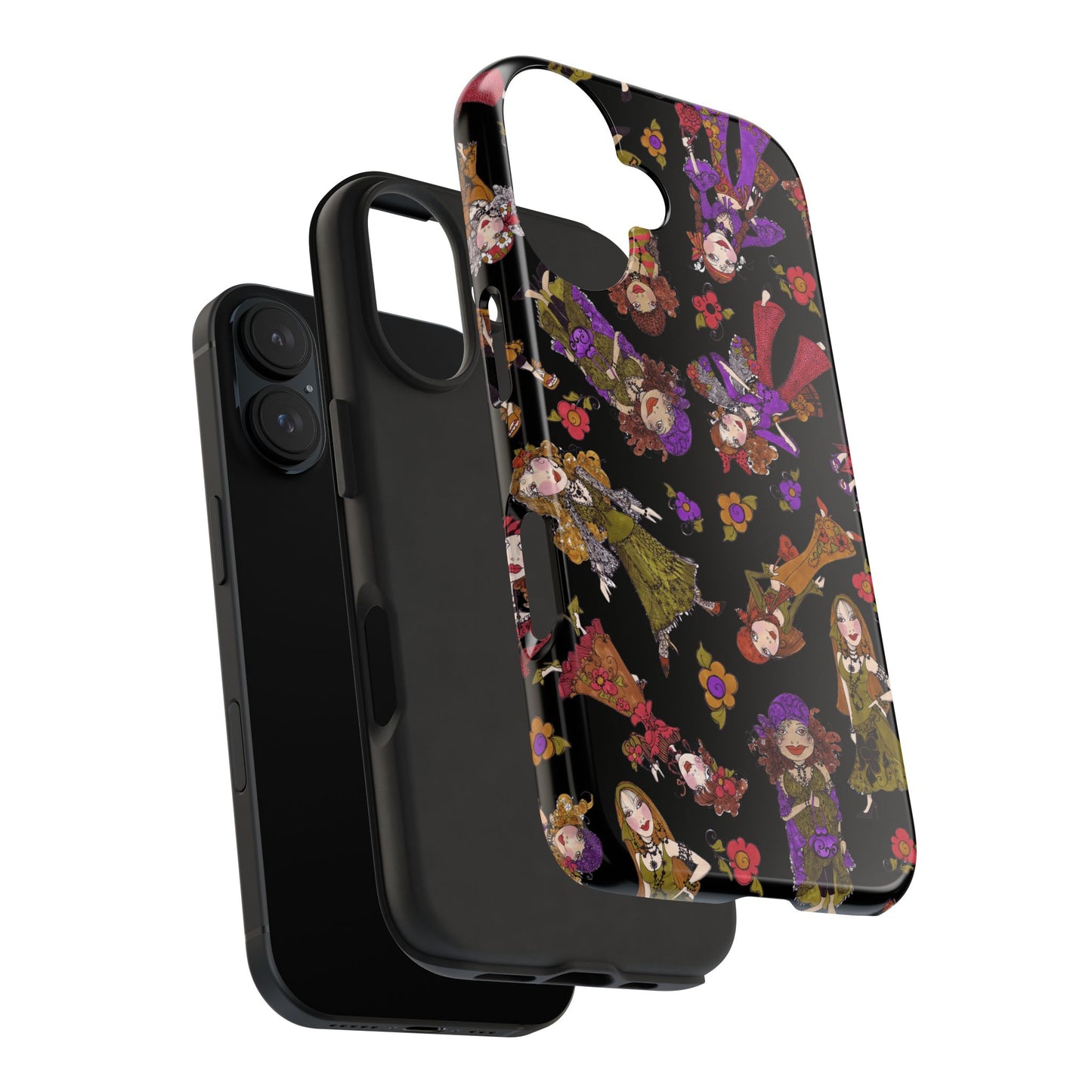 Tossed Gypsies Black Phone Case